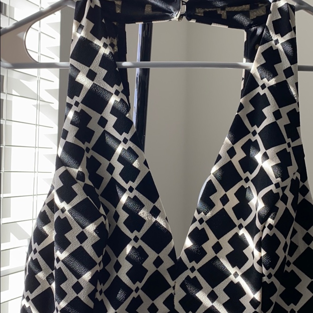 Cute Romper / Dress appearing B&W patterned outfit
